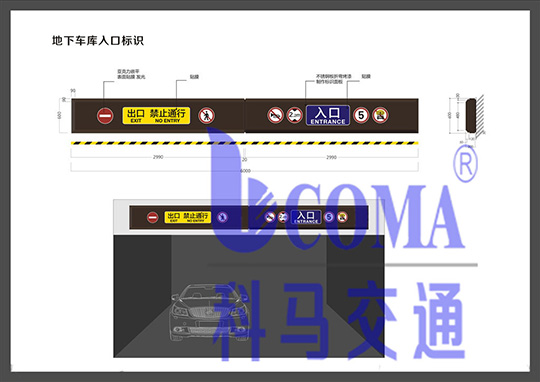 地下车库导视出入口龙门灯箱标识牌设计