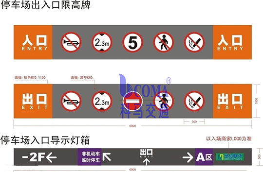 地下车库导视出入口龙门灯箱标识牌设计