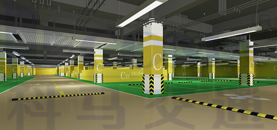 停车场设计之车库墙面导视设计工程案例
